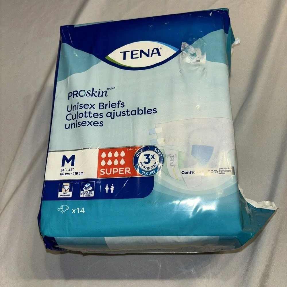 TENA ProSkin Unisex Briefs Super‎ Absorbency Medium 34-47 Inch 14 Count Pack